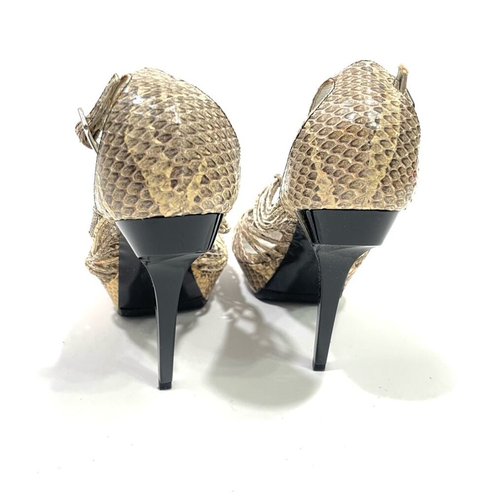 Roger Vivier Tan Cream Python Snake Platform Brai… - image 8